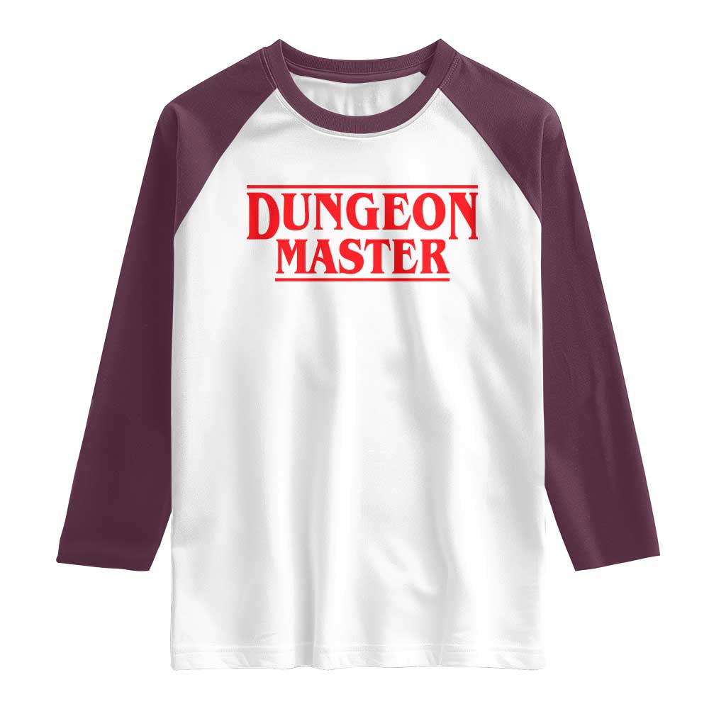 Funny Dungeon Master Raglan Shirt RPG Gamer D20 Tabletop Gaming TS11 White Maroon Print Your Wear