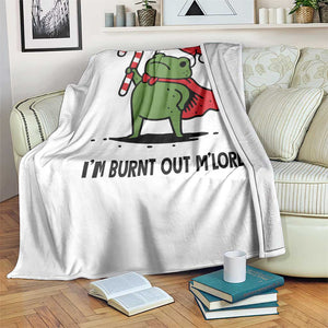 Funny Christmas Frog Knight Throw Blanket I Am Burnt Out M Lord Medieval Meme Candy Cane TS11 Print Your Wear