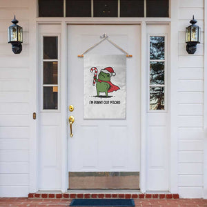 Funny Christmas Frog Knight Garden Flag I Am Burnt Out M Lord Medieval Meme Candy Cane TS11 Print Your Wear