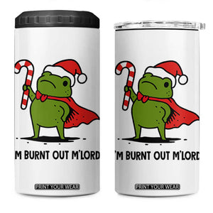 Funny Christmas Frog Knight 4 in 1 Can Cooler Tumbler I Am Burnt Out M Lord Medieval Meme Candy Cane TS11 One Size: 16 oz White Print Your Wear