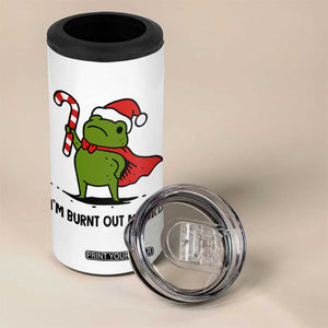 Funny Christmas Frog Knight 4 in 1 Can Cooler Tumbler I Am Burnt Out M Lord Medieval Meme Candy Cane TS11 Print Your Wear