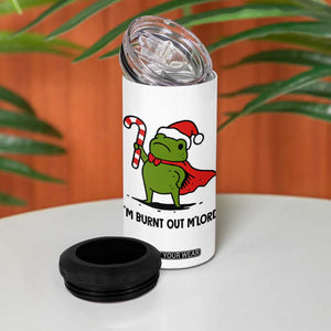 Funny Christmas Frog Knight 4 in 1 Can Cooler Tumbler I Am Burnt Out M Lord Medieval Meme Candy Cane TS11 Print Your Wear