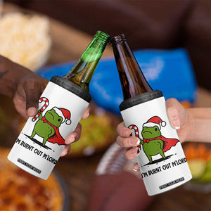 Funny Christmas Frog Knight 4 in 1 Can Cooler Tumbler I Am Burnt Out M Lord Medieval Meme Candy Cane TS11 Print Your Wear