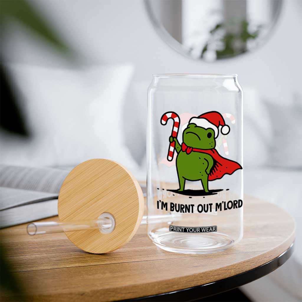 Funny Christmas Frog Knight Glass Can I Am Burnt Out M Lord Medieval Meme Candy Cane TS11 Print Your Wear