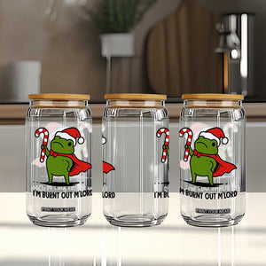 Funny Christmas Frog Knight Glass Can I Am Burnt Out M Lord Medieval Meme Candy Cane TS11 Print Your Wear
