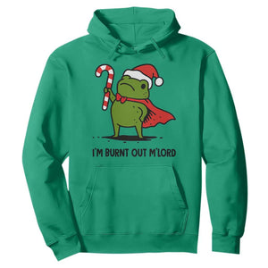 Funny Christmas Frog Knight Hoodie I Am Burnt Out M Lord Medieval Meme Candy Cane TS11 Irish Green Print Your Wear