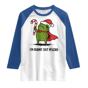 Funny Christmas Frog Knight Raglan Shirt I Am Burnt Out M Lord Medieval Meme Candy Cane TS11 White Royal Print Your Wear