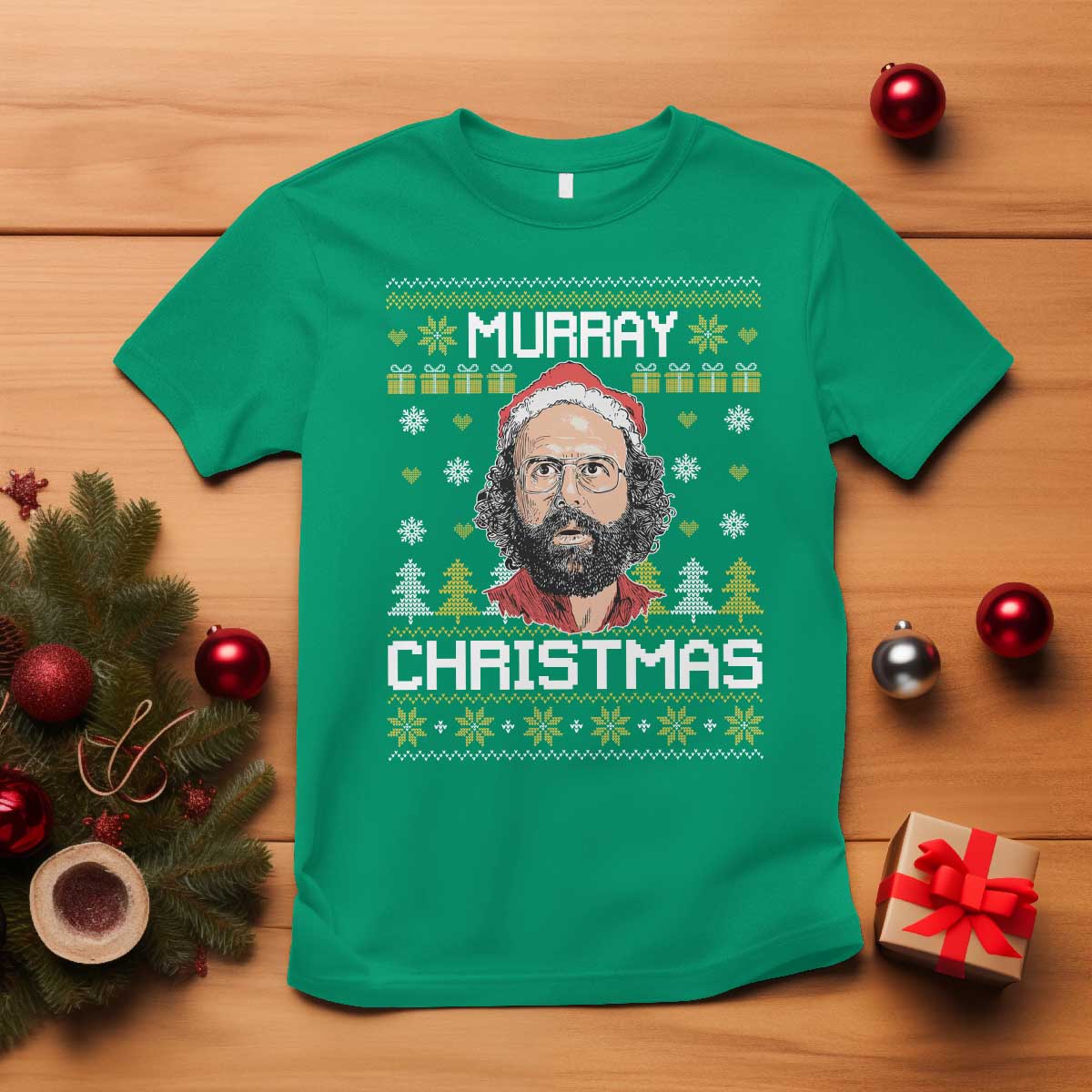 Funny Murray Christmas T Shirt Stranger Xmas Things Holiday Movie TS11 Irish Green Print Your Wear