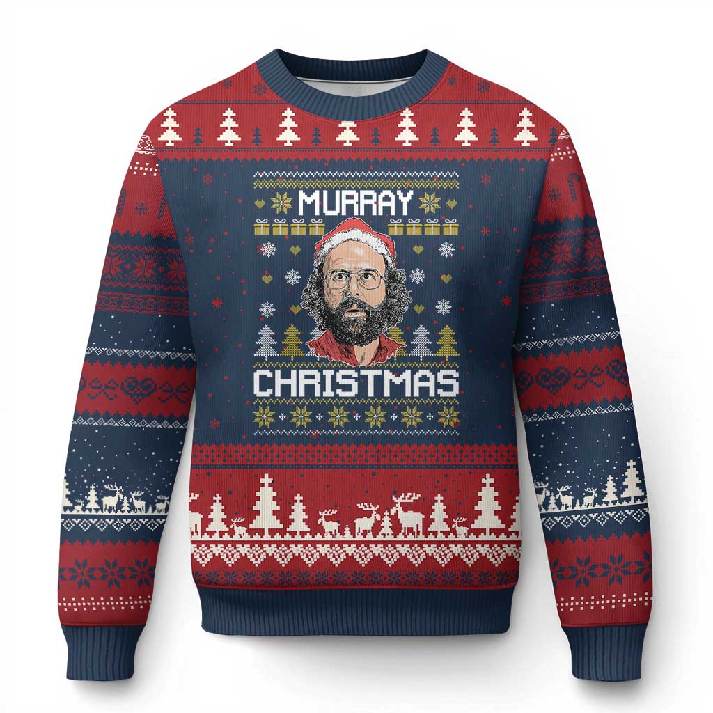 Funny Murray Xmas Ugly Christmas Sweater Stranger Xmas Things Holiday Movie TS11 Navy Red Print Your Wear