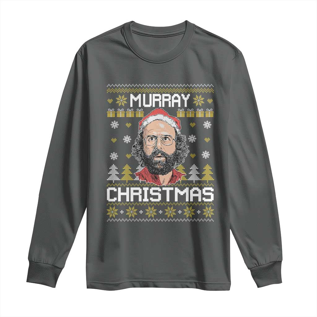 Funny Murray Christmas Long Sleeve Shirt Stranger Xmas Things Holiday Movie TS11 Dark Heather Print Your Wear