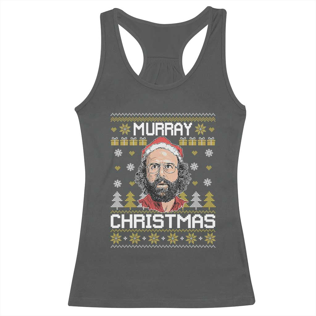 Funny Murray Christmas Racerback Tank Top Stranger Xmas Things Holiday Movie TS11 Dark Heather Print Your Wear