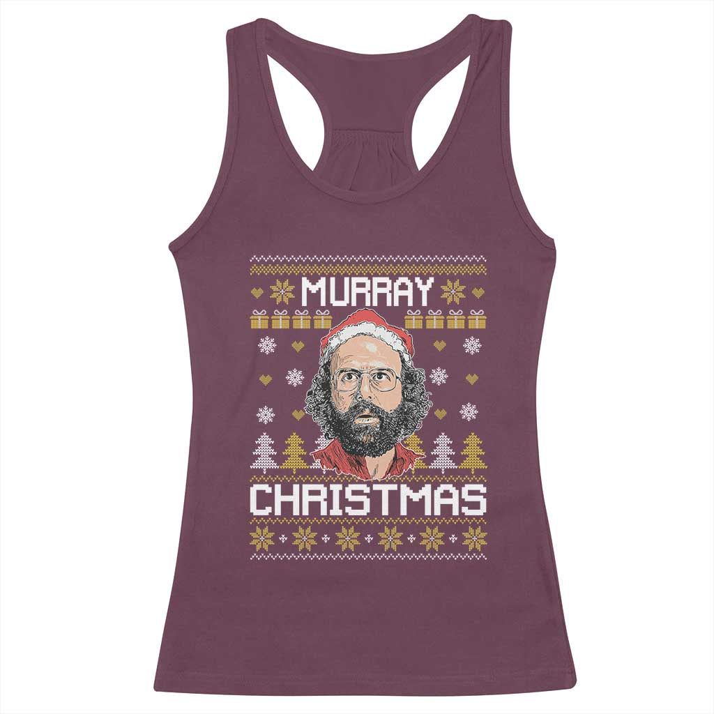 Funny Murray Christmas Racerback Tank Top Stranger Xmas Things Holiday Movie TS11 Maroon Print Your Wear