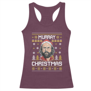 Funny Murray Christmas Racerback Tank Top Stranger Xmas Things Holiday Movie TS11 Maroon Print Your Wear