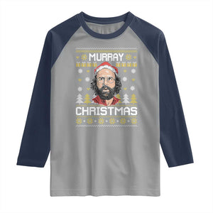 Funny Murray Christmas Raglan Shirt Stranger Xmas Things Holiday Movie TS11 Sport Gray Navy Print Your Wear