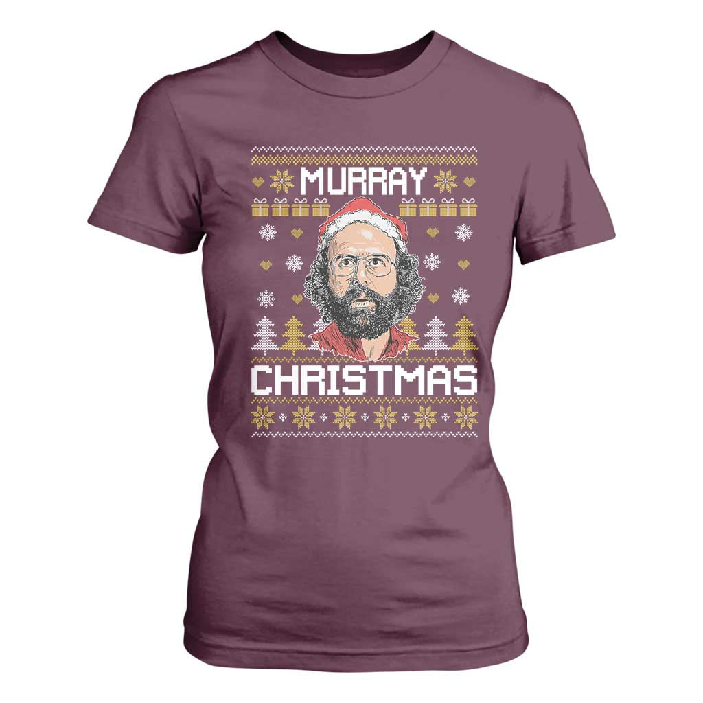 Funny Murray Christmas T Shirt For Women Stranger Xmas Things Holiday Movie TS11 Maroon Print Your Wear