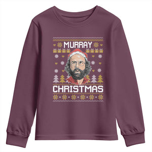 Funny Murray Christmas Youth Sweatshirt Stranger Xmas Things Holiday Movie TS11 Maroon Print Your Wear