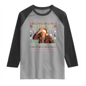 Ed Gein Christmas Raglan Shirt Funny Yes Mother Xmas Serial Killer TS11 Sport Gray Black Print Your Wear