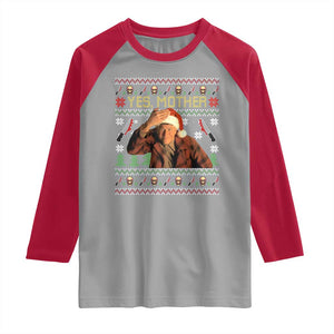 Ed Gein Christmas Raglan Shirt Funny Yes Mother Xmas Serial Killer TS11 Sport Gray Red Print Your Wear