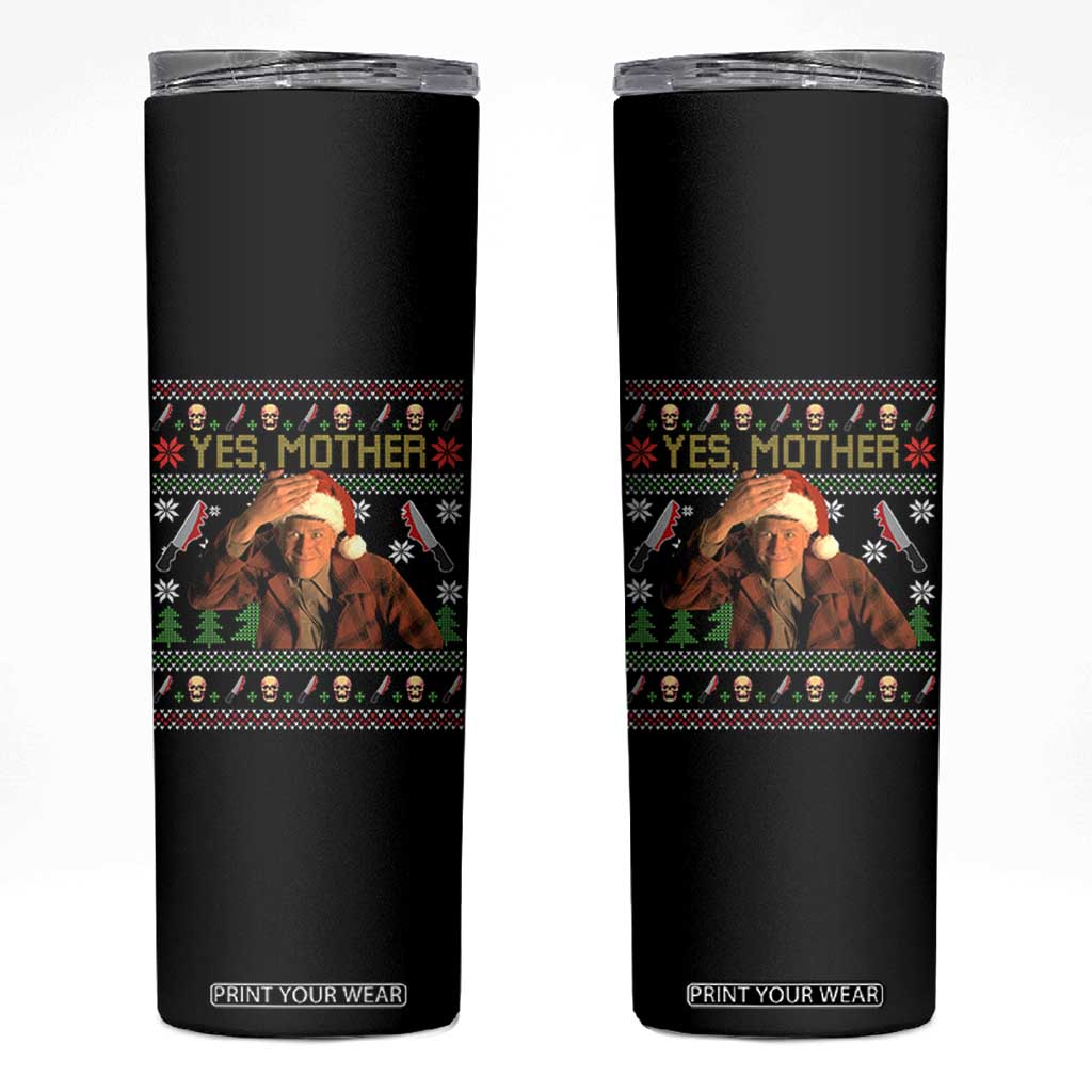 Ed Gein Christmas Skinny Tumbler Funny Yes Mother Xmas Serial Killer TS11 Black Print Your Wear