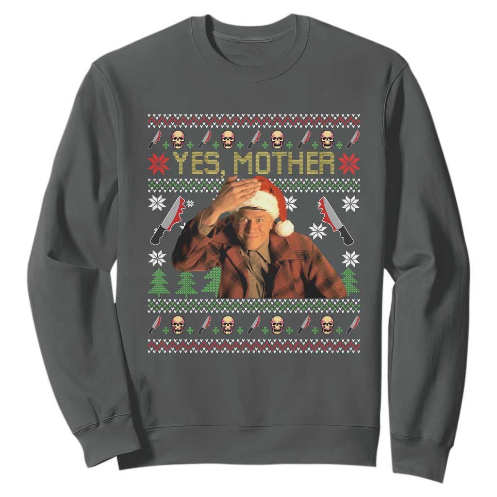 Ed Gein Christmas Sweatshirt Funny Yes Mother Xmas Serial Killer TS11 Dark Heather Print Your Wear