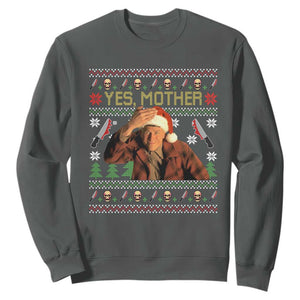 Ed Gein Christmas Sweatshirt Funny Yes Mother Xmas Serial Killer TS11 Dark Heather Print Your Wear