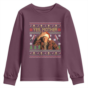 Ed Gein Christmas Youth Sweatshirt Funny Yes Mother Xmas Serial Killer TS11 Maroon Print Your Wear