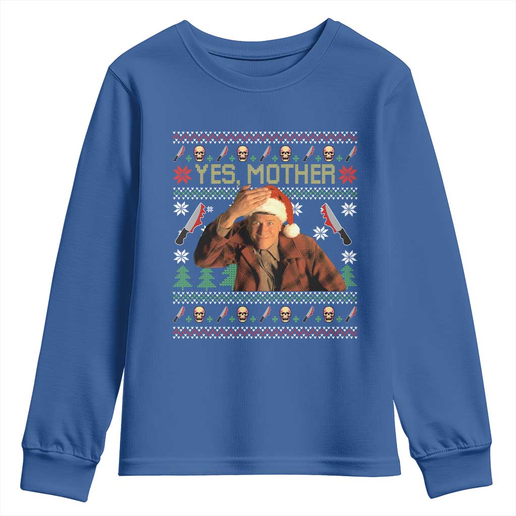 Ed Gein Christmas Youth Sweatshirt Funny Yes Mother Xmas Serial Killer TS11 Royal Blue Print Your Wear
