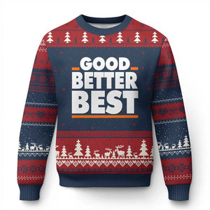 Good Better Best Ugly Christmas Sweater CFB Motivation American Football TS11 Navy Red Print Your Wear