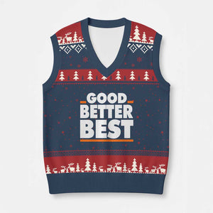 Good Better Best V-Neck Knit Sweater Vest CFB Motivation American Football TS11 Navy Red Print Your Wear
