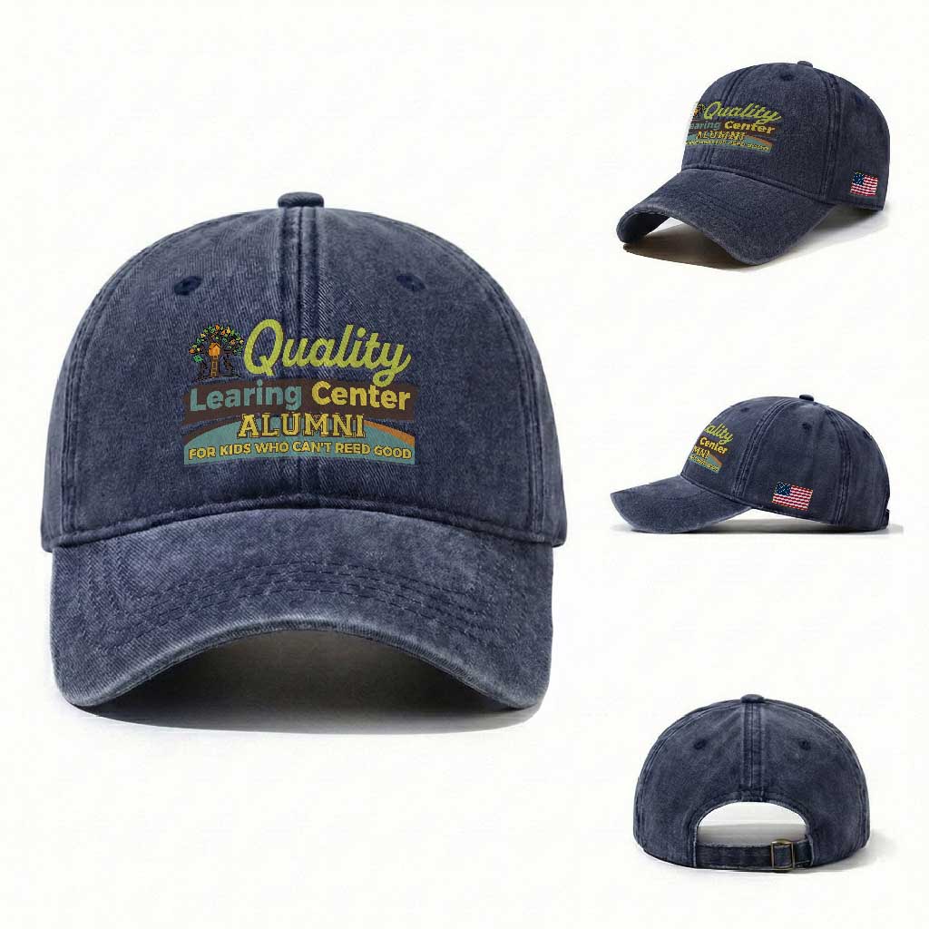Funny Minnesota Learing Center Alumni For Kids Who Cant Reed Good Washed Cotton Baseball Cap TS11 Washed Cap Universal Fit Navy Print Your Wear