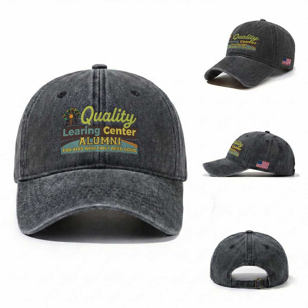 Funny Minnesota Learing Center Alumni For Kids Who Cant Reed Good Washed Cotton Baseball Cap TS11 Washed Cap Universal Fit Dark Gray Print Your Wear