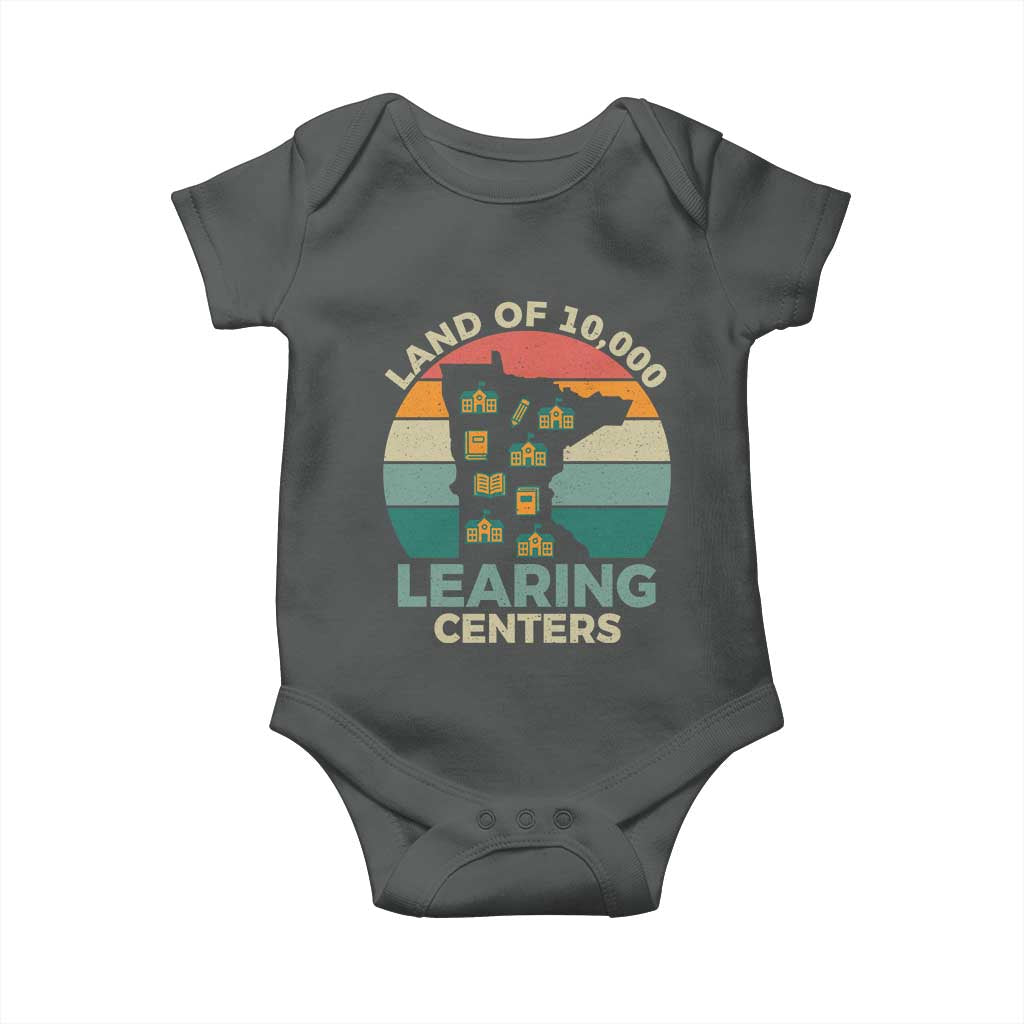 Funny Land Of 10000 Learing Center Baby Onesie Anti Scam Awareness TS11 Dark Heather Print Your Wear