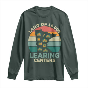Funny Land Of 10000 Learing Center Long Sleeve Shirt Anti Scam Awareness TS11 Dark Forest Green Print Your Wear