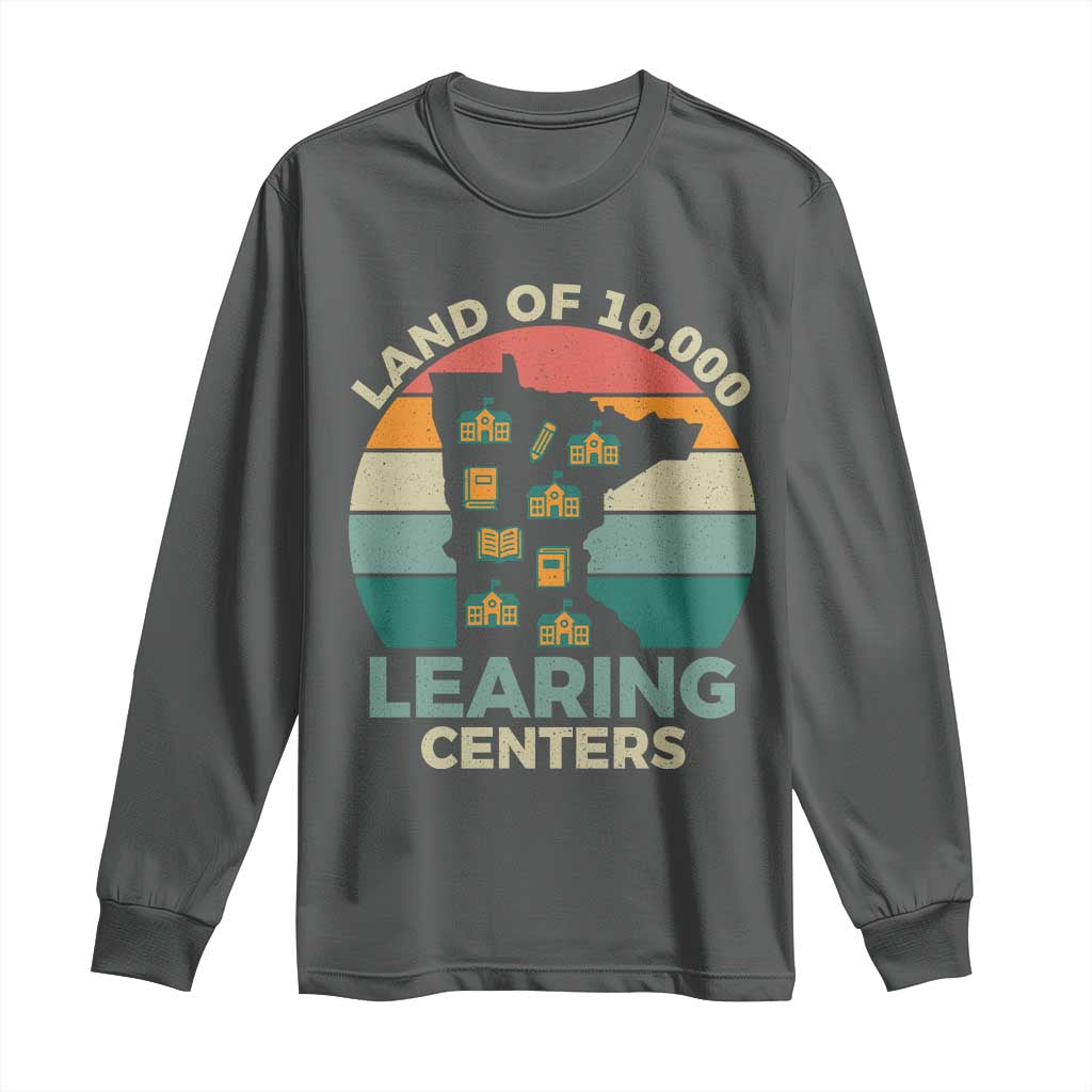 Funny Land Of 10000 Learing Center Long Sleeve Shirt Anti Scam Awareness TS11 Dark Heather Print Your Wear
