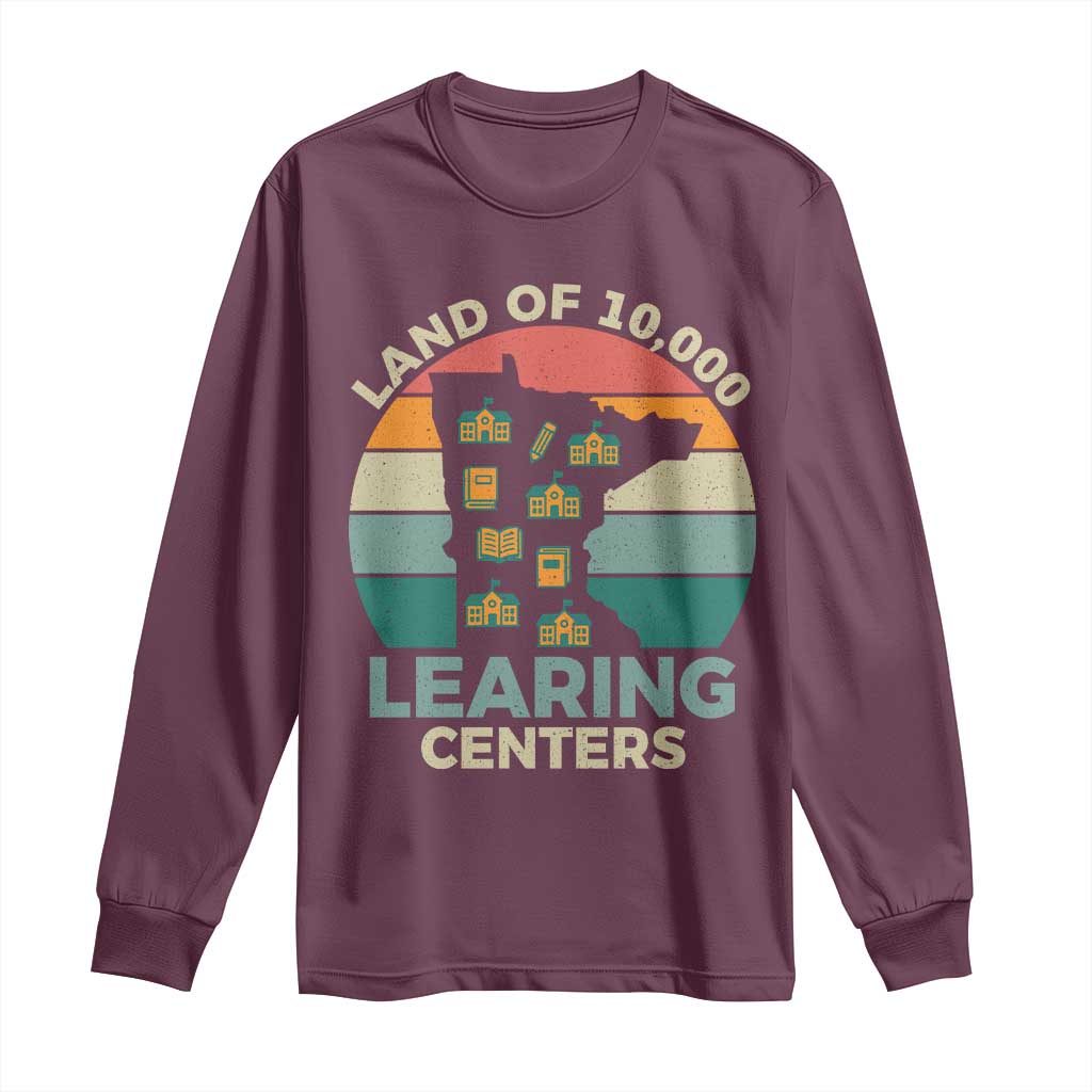 Funny Land Of 10000 Learing Center Long Sleeve Shirt Anti Scam Awareness TS11 Maroon Print Your Wear