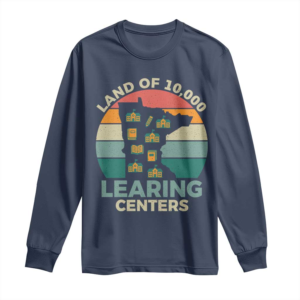 Funny Land Of 10000 Learing Center Long Sleeve Shirt Anti Scam Awareness TS11 Navy Print Your Wear