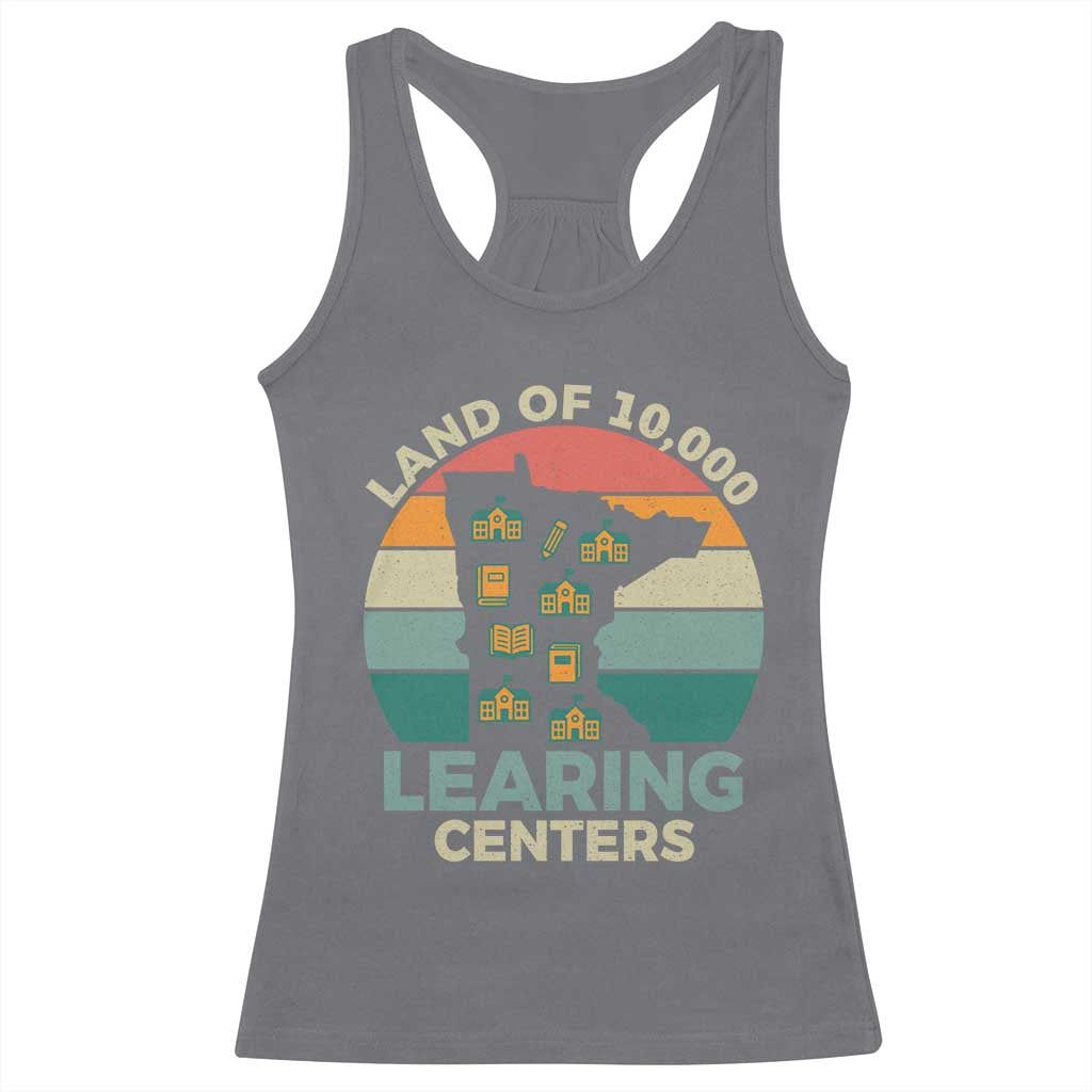 Funny Land Of 10000 Learing Center Racerback Tank Top Anti Scam Awareness TS11 Charcoal Print Your Wear