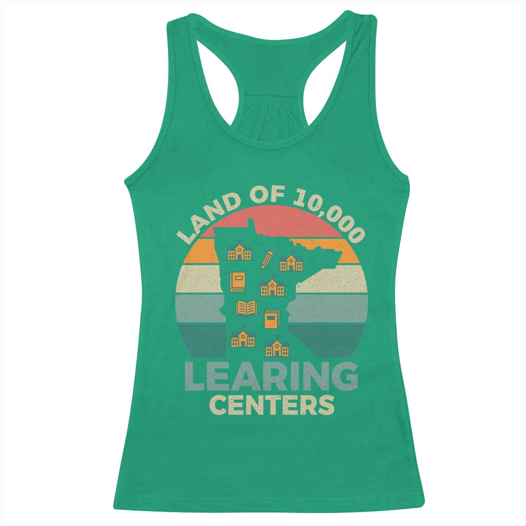 Funny Land Of 10000 Learing Center Racerback Tank Top Anti Scam Awareness TS11 Irish Green Print Your Wear