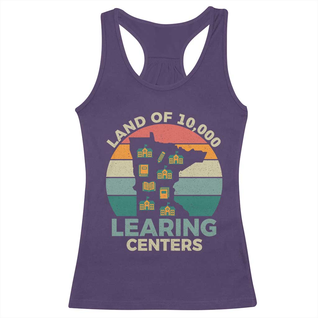Funny Land Of 10000 Learing Center Racerback Tank Top Anti Scam Awareness TS11 Purple Print Your Wear