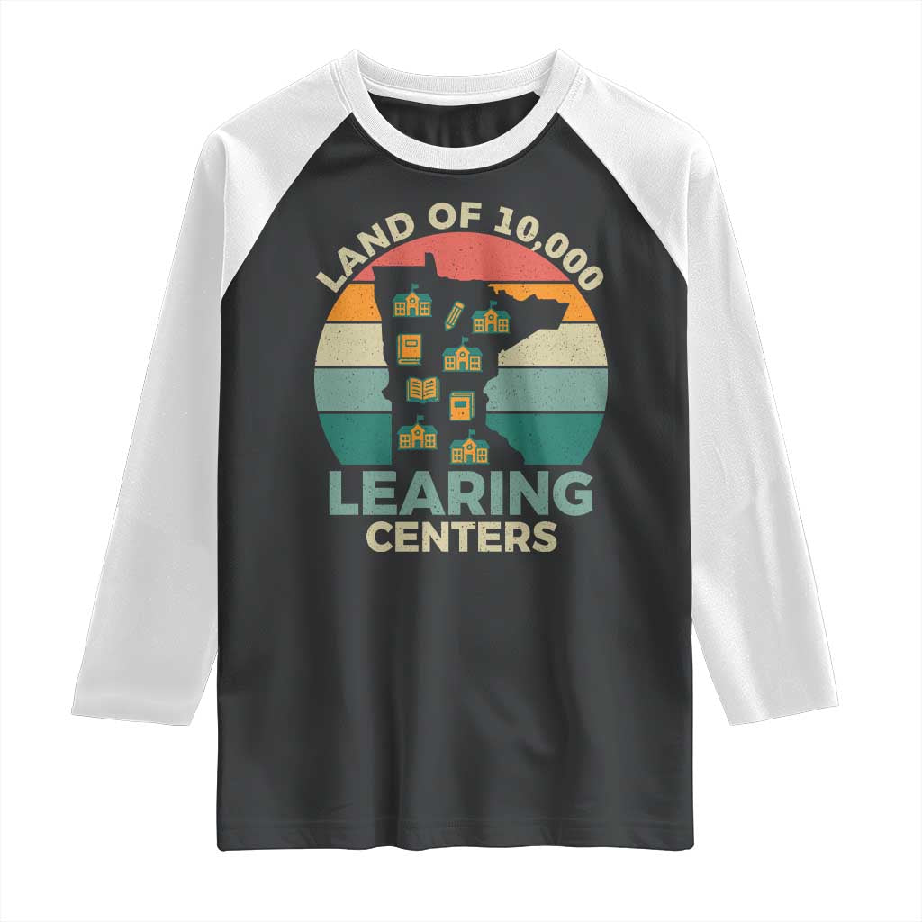 Funny Land Of 10000 Learing Center Raglan Shirt Anti Scam Awareness TS11 Black White Print Your Wear