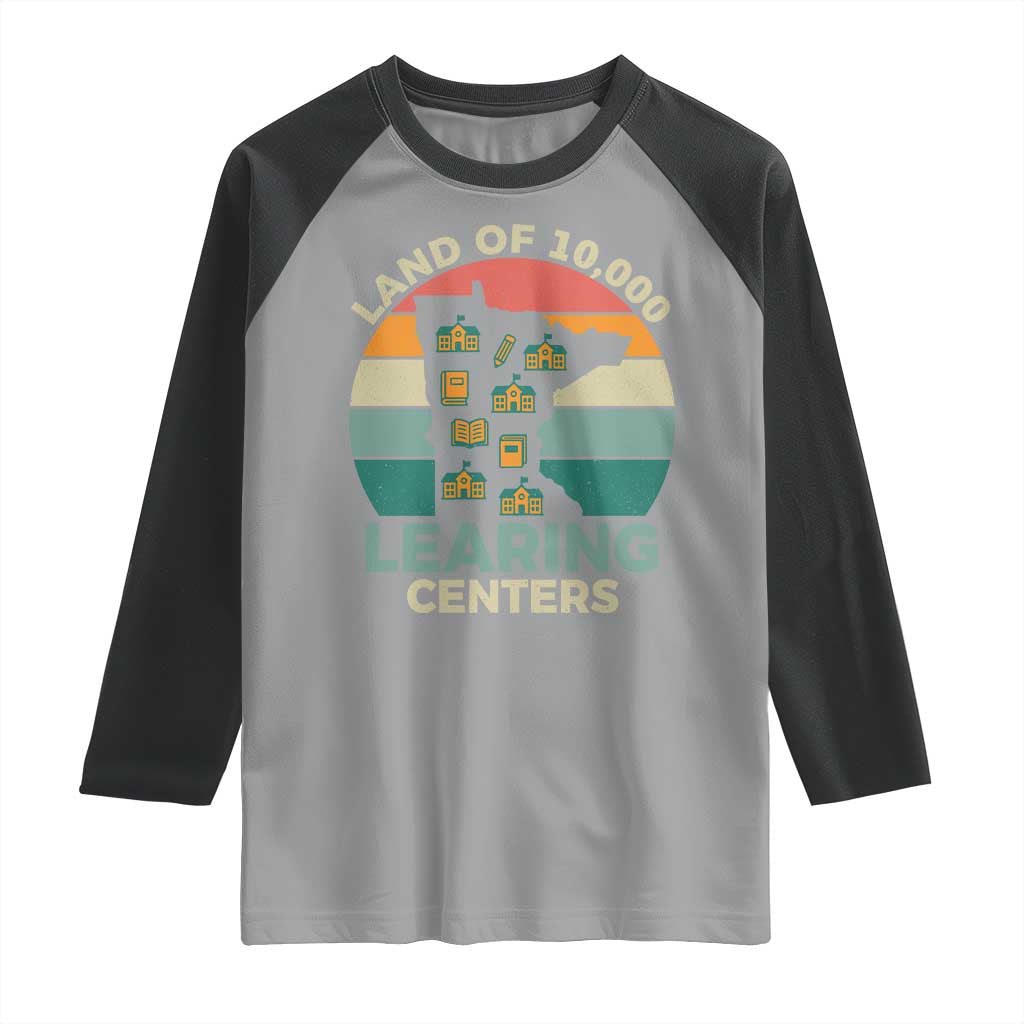 Funny Land Of 10000 Learing Center Raglan Shirt Anti Scam Awareness TS11 Sport Gray Black Print Your Wear