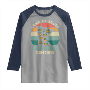 Funny Land Of 10000 Learing Center Raglan Shirt Anti Scam Awareness TS11 Sport Gray Navy Print Your Wear