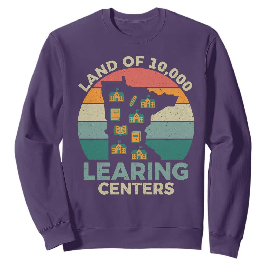 Funny Land Of 10000 Learing Center Sweatshirt Anti Scam Awareness TS11 Purple Print Your Wear