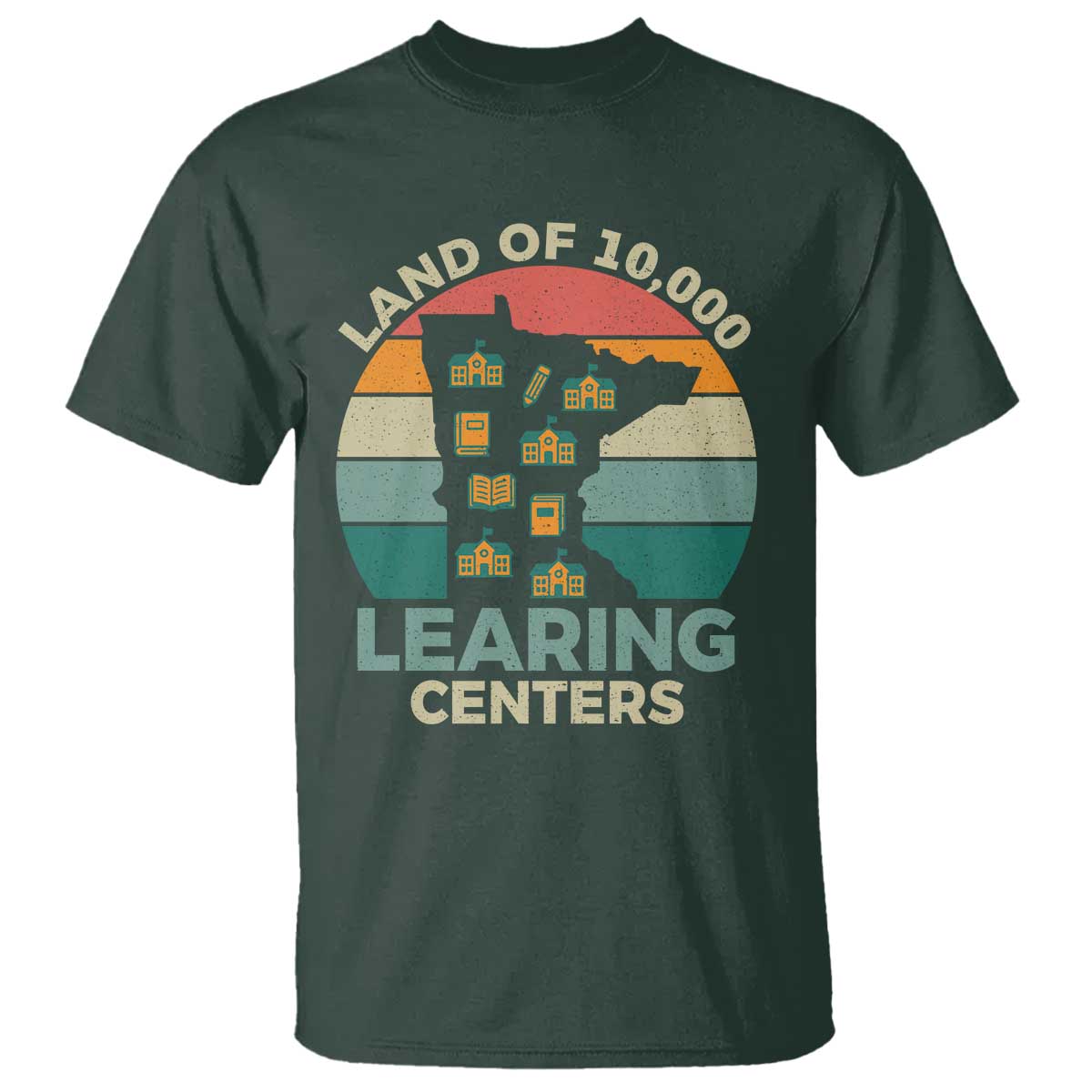 Funny Land Of 10000 Learing Center T Shirt Anti Scam Awareness TS11 Dark Forest Green Print Your Wear