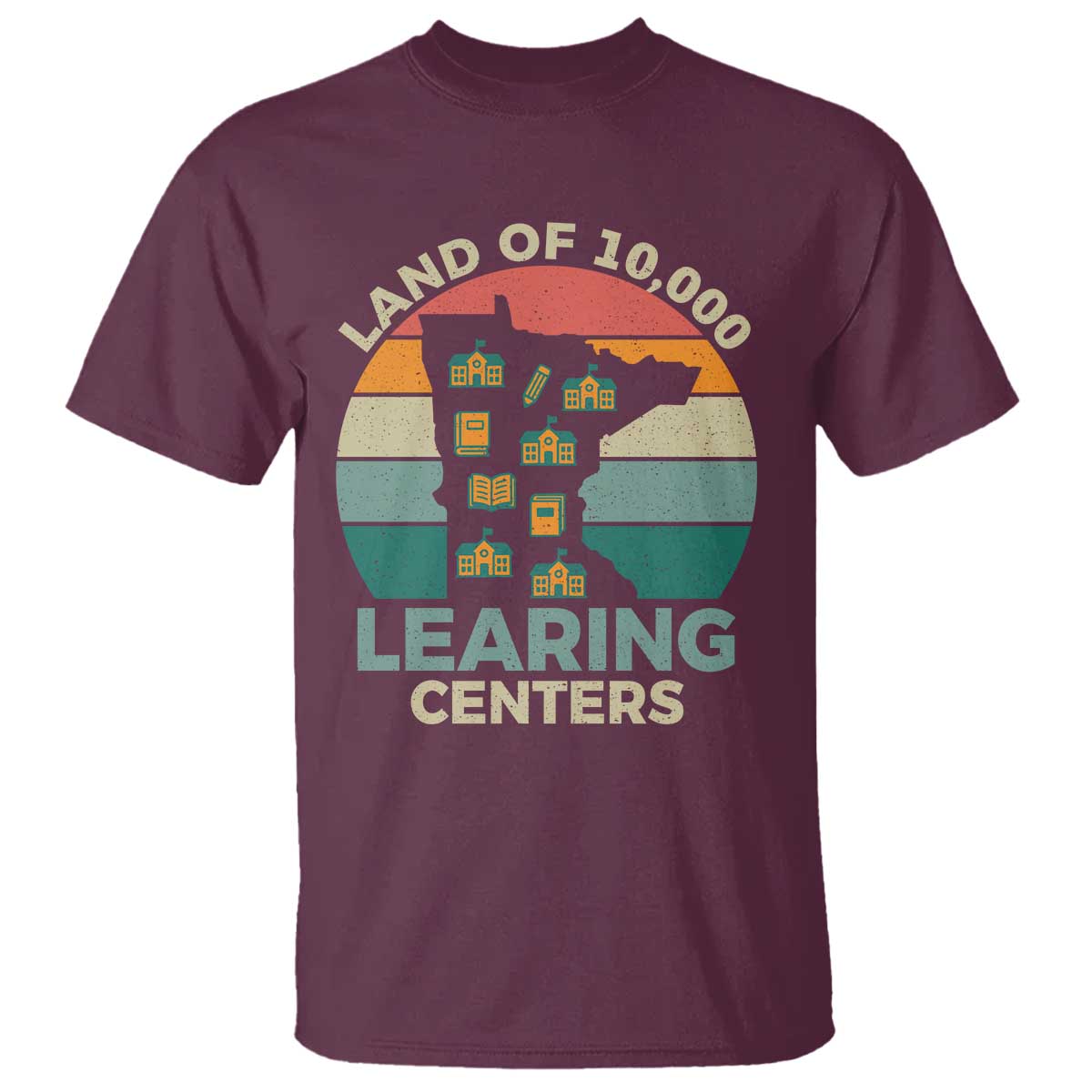Funny Land Of 10000 Learing Center T Shirt Anti Scam Awareness TS11 Maroon Print Your Wear