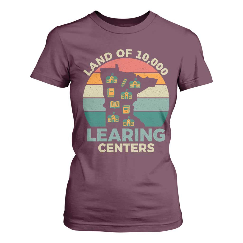 Funny Land Of 10000 Learing Center T Shirt For Women Anti Scam Awareness TS11 Maroon Print Your Wear