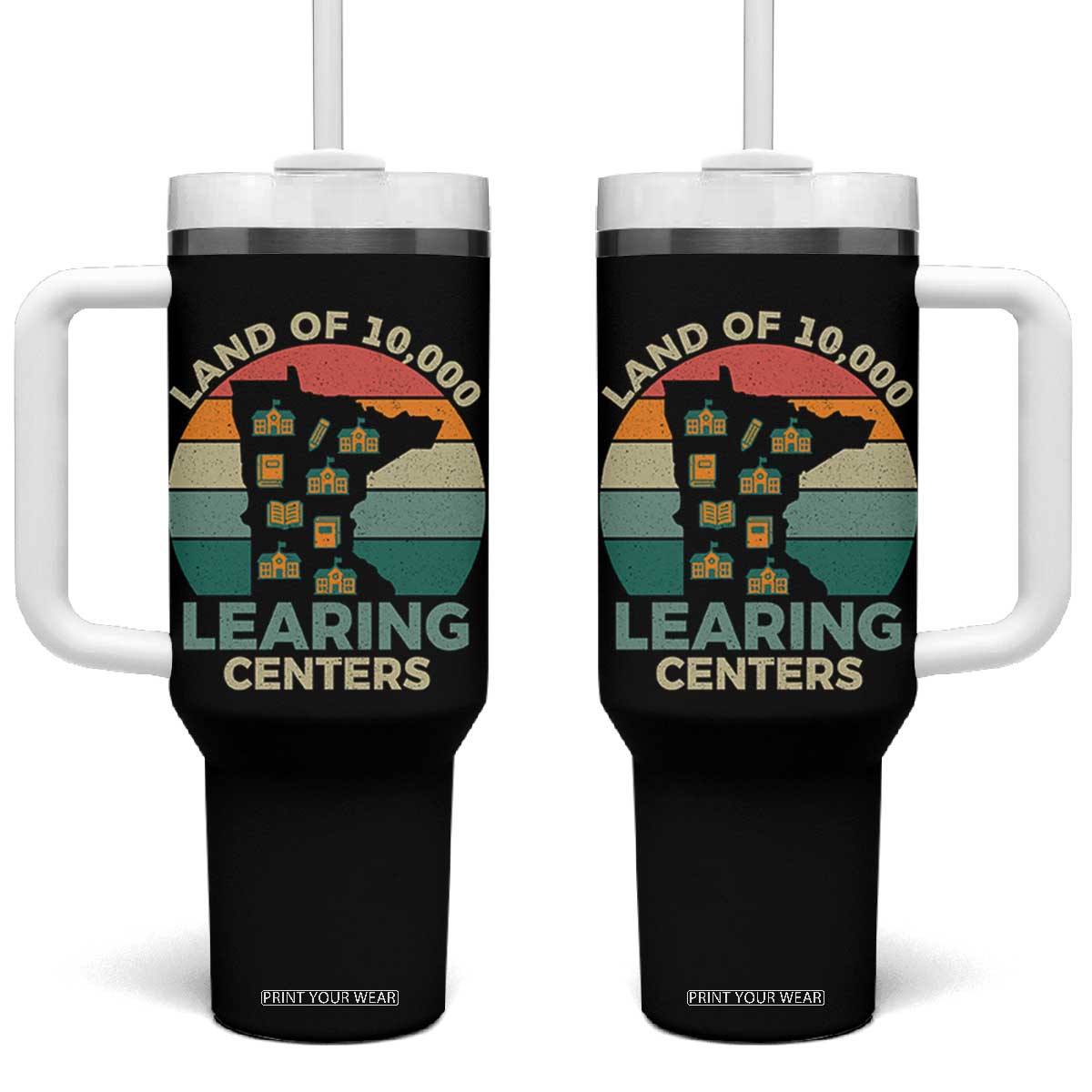 Funny Land Of 10000 Learing Center Tumbler With Handle Anti Scam Awareness TS11 One Size: 40 oz Black Print Your Wear
