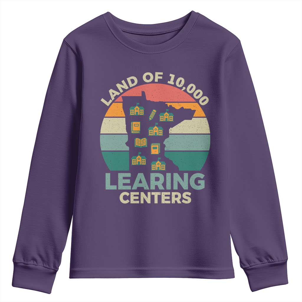 Funny Land Of 10000 Learing Center Youth Sweatshirt Anti Scam Awareness TS11 Purple Print Your Wear
