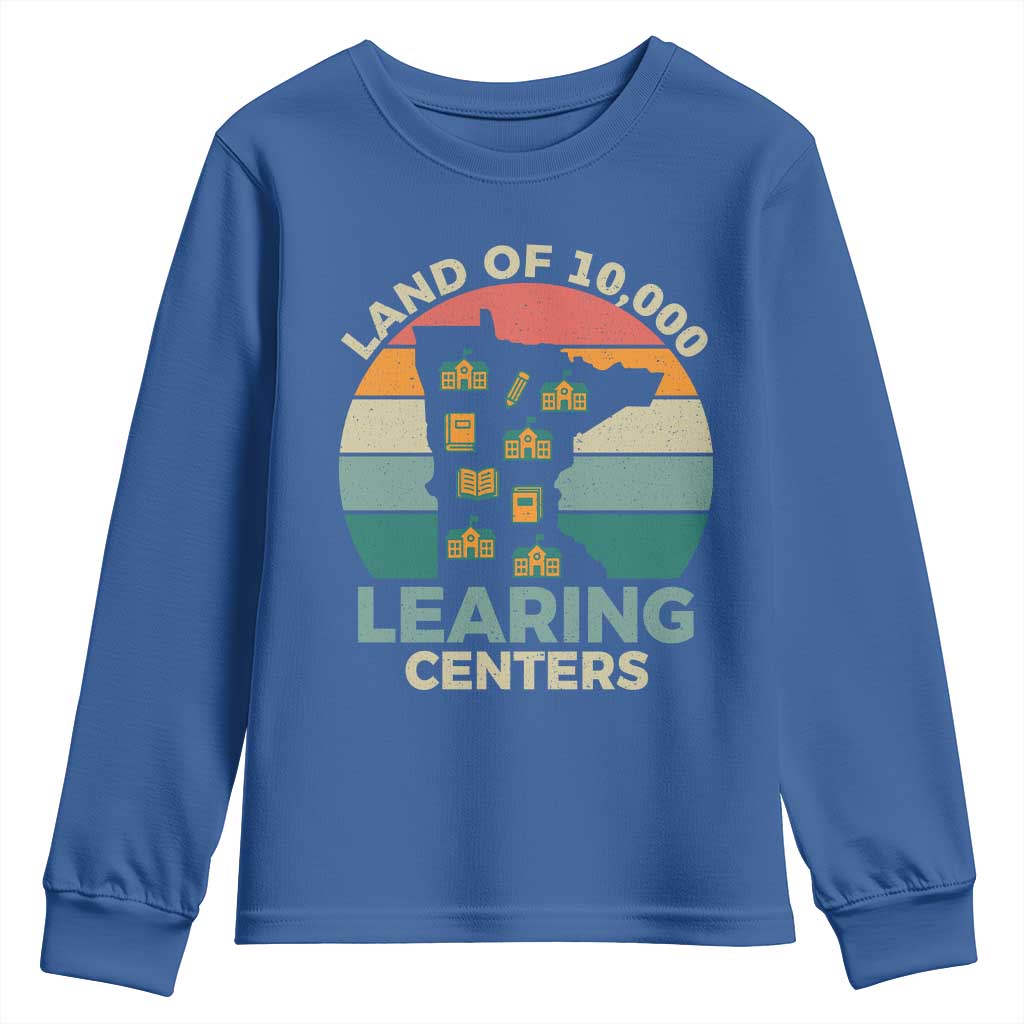 Funny Land Of 10000 Learing Center Youth Sweatshirt Anti Scam Awareness TS11 Royal Blue Print Your Wear