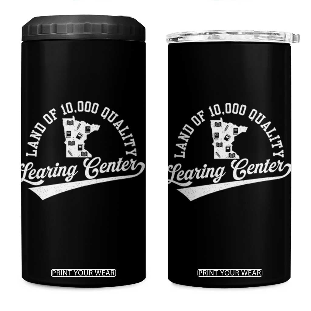 Funny Land Of 10000 Learing Center 2025 4 in 1 Can Cooler Tumbler Anti Scam Awareness School Quote TS11 One Size: 16 oz Black Print Your Wear